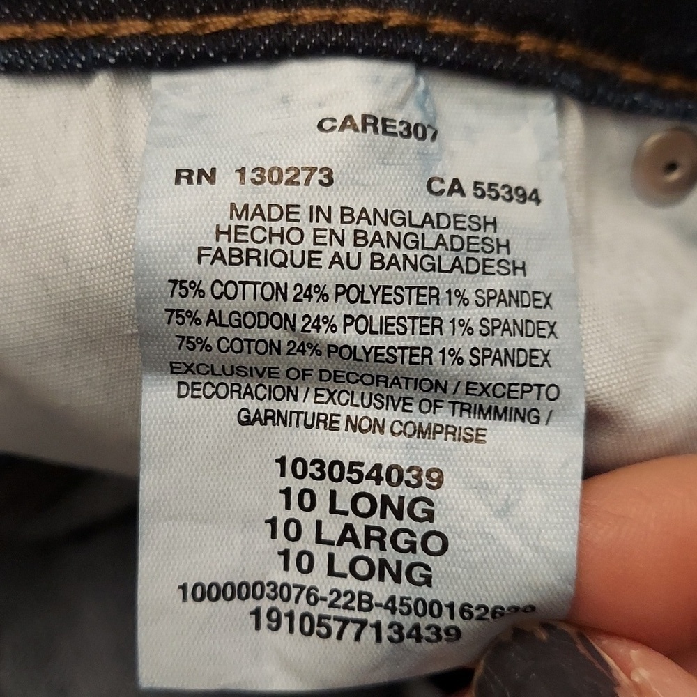 LEE Relaxed Fit Straight Leg Mid Rise Dark Wash Jeans 10L NWT - Picture 13 of 14